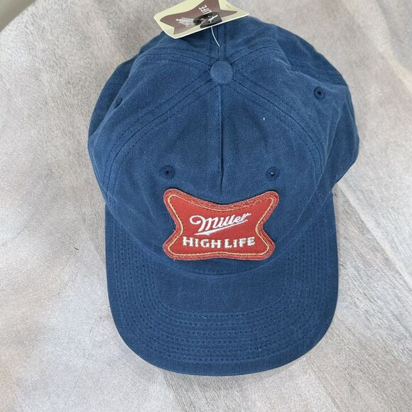 Miller High Life Beer Cap Mad Engine Hat Trucker Snapback Blue Red Patch Logo - Picture 4 of 13